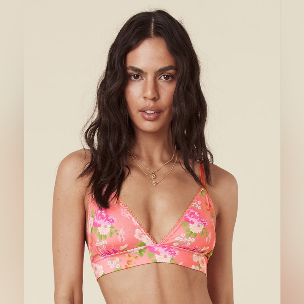 Spell Carrie Tri Bralette in Pink Size S New With Tags